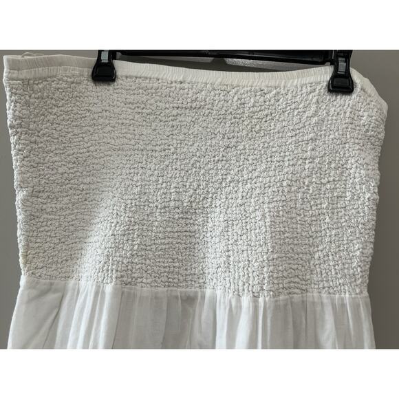 Michael kors Eyelet Tiered Bandeau Maxi Dress White Cotton cottage core Large - Picture 10 of 12
